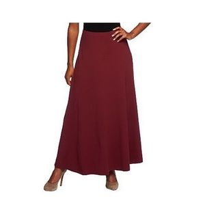 Denim & Co. Regular Knit Pull-On Skirt with Seam Detail